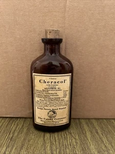 Vintage Medicine Bottle - CHERACOL - Codeine - CHLOROFORM - Medical Jar - Picture 1 of 3