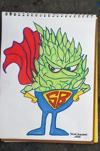 Original Kunst Acryl Marihuana Super Bud 11x14 handgemalt signiert - Bild 1 von 4