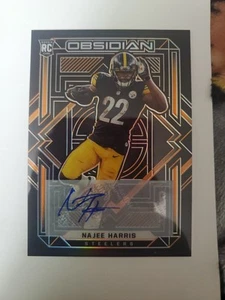 NAJEE HARRIS 2021 OBSIDIAN ROOKIE AUTOGRAPH ORANGE ETCH RC AUTO 01/75 Q4055 - Picture 1 of 3