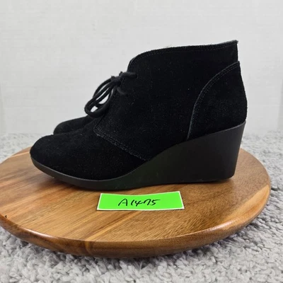 Crocs Leigh Negro Gamuza Con Cordones Informal Tacón de Cuña Botín Bota para Mujer 6.5 Foto 1 de 4