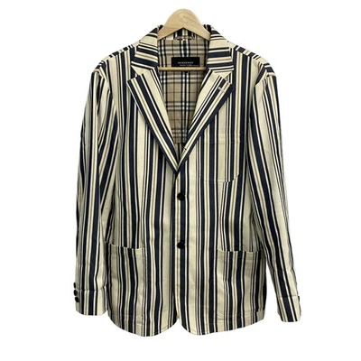 Б/у куртка Burberry Black Label Длинная/Полоса/Весна/Осень Цвет слоновой кости Темный Nav - Изображение 1 из 4