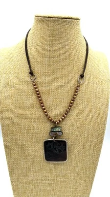 Colar Pingente de Prata Esterlina Silpada – Pérolas de Água Doce e Abalone – 16"" - Imagem 1 de 4