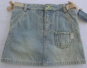 NWT Oshkosh Girls Blue Denim Pinstripe Skirt with attached Shorts(Size 5, 6) NEW - Picture 1 of 3