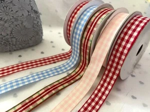 CHUNKY GINGHAM check Ribbon 15mm - 6 Shades & various cut lengths - *Last stock* - Picture 1 of 12
