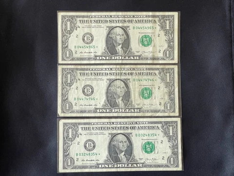 2013 - $1 Dollar Duplicate B Series Error Star Note Lot Of 3 Cover