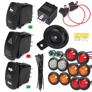 Street Legal LED Turn Signal Horn Kit For Most ATV SXS UTV with Rocker Switch - Picture 1 of 10