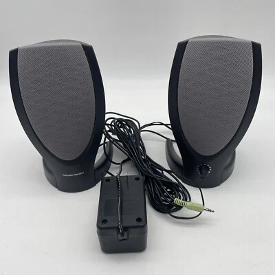 HARMON KARDON REV A00 Computer Speakers 2.0 Anolog 3.5mm Audio Jack input plug - Image 1 of 4