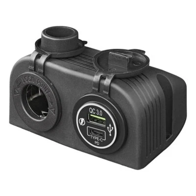PAT EUROPE BV Aufbau Kit: 12V Steckdose + USB-Schnellladegerät Typ A + C 2-fach 3A