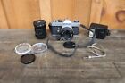 Vintage Canon TX 35mm Film Camera with lens, extra lens & flash