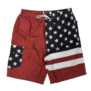 Mens USA RED FLAG BATHING SUIT WITH LINER QUICK DRY 9 Inch Inseam M L XL 2XL NEW - Picture 1 of 2