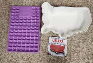 Jello Plastic Molds Jelly Bean Jiggler and USA Mold with Recipes Lot - Picture 1 of 4