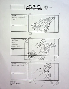 Lápiz de guión gráfico dibujado a mano de Batman: The Brave and the Bold JEFF JOHNSON FIRMADO - Imagen 1 de 2