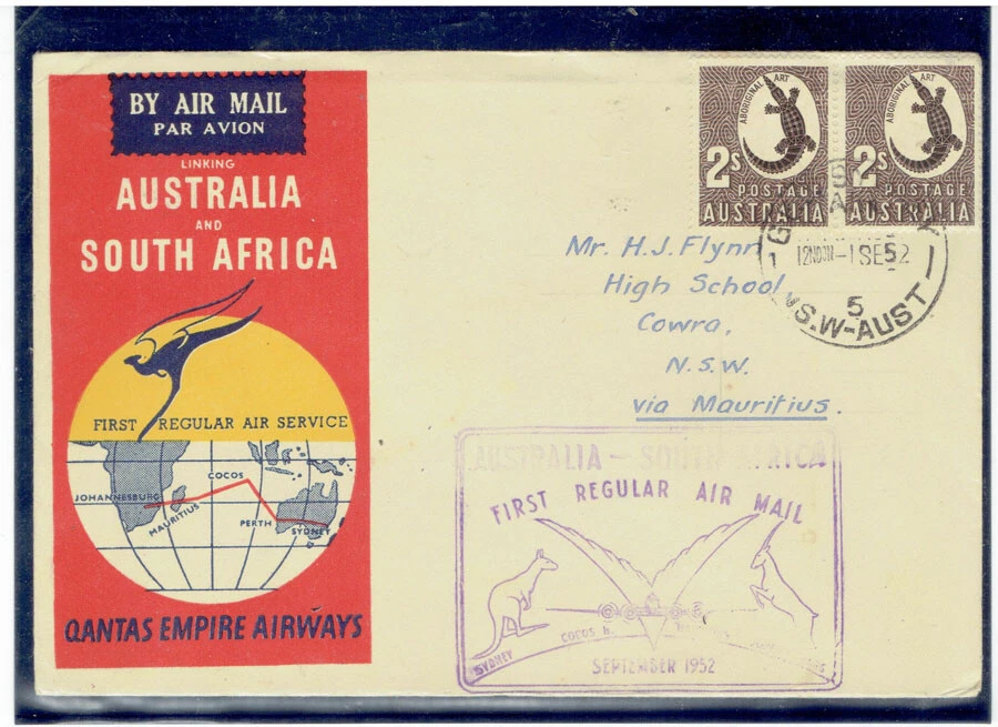 AUSTRALIA 1952 First Flight to South Africa FFC - Image 1 of 1