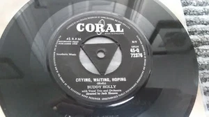 Buddy Holly Vinyl Records 45 Tri-Centre crying waiting hoping Coral label - Picture 1 of 3