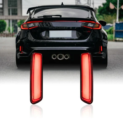 For Honda Civic Type-R FL5 Plastic Rear Bumper LED Tuning Trim Accessories - Image 1 of 4