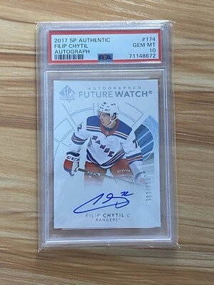 2017-18 SP Authentic FILIP CHYTIL Future Watch Auto Rookie RC PSA 10 - Image 1 of 2