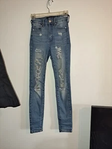Aeropostale Distressed Blue Jeans Damen Größe 00 - Bild 1 von 5