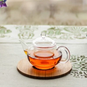 250ml Heat Resistant Thicken Clear Glass Herbal Teapot With Infuser - Picture 1 of 7