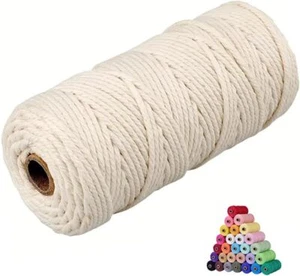 Natural Macrame Cord Colored Macrame Cord 2mm/3mm/4mm/5mm/6mm Macrame Cotton Cor - Picture 1 of 8