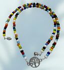 Hippie Love Bead Necklace W/ Tree Of Life Pendant 18" Boho Style Multicolor