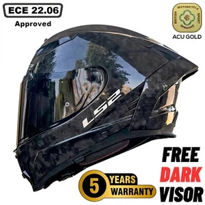 LS2 FF807 DRAGON 6K CARBON FIBRE DUAL VISOR FULL FACE MOTORCYCLE HELMET FORGED - Picture 1 of 8