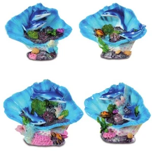 Set of 4 shell bowls with dolphins 12 cm - Picture 1 of 1