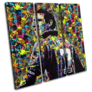 Eric Cantona Pop Iconiche Celebrità TREBLE CANVAS WALL ART Quadro Stampa - Foto 1 di 1