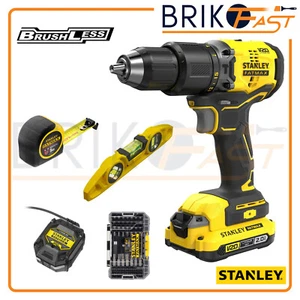 STANLEY TRAPANO AVVITATORE PERC. BRUSHLESS 1 BATT. 2.0AH PUNTE LIVELLA METRO 18V - Imagen 1 de 24