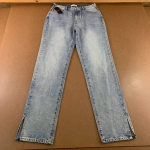 Redial Women's US Size 10 Medium Wash Denim High Rise Split Hem Jeans NWT - Picture 1 of 12