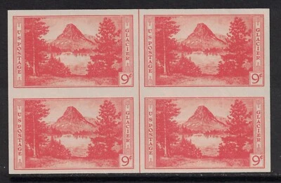 Scott 764- Vertical Line Block of 4- NGAI/MNH- 9c Glacier National Park- 1935 - Image 1 of 2