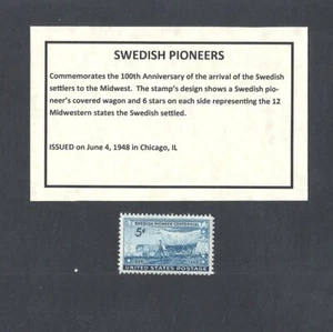 #958 - 1948 SWEDISH PIONEERS - US Mint - info card and stamp mount - Imagen 1 de 1