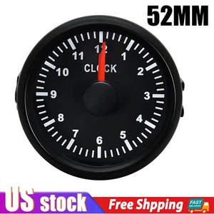 52mm Clock Gauge 0-12Hours Instrument Hour Meters Clock Meter For Car Boat US - Bild 1 von 14