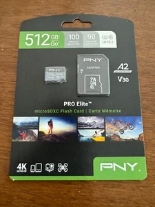 PNY U3 Pro Elite Class 10 512GB MicroSD Card - Picture 1 of 4