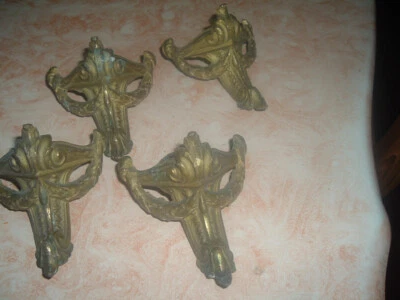 4  grands pieds de pendule horloge ou autres régule anciens occasion - Photo 1/3