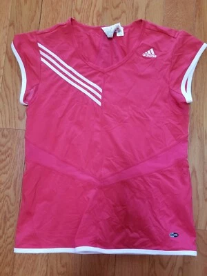ADIDAS CLIMA COOL ROJO CON RAYAS BLANCAS TOP DEPORTIVO MANGA GORRA LATERALES MALLA Foto 1 de 4