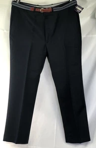 NWT Farah Pants Slacks 40x30 Blue Flat Front Side Pockets Belt Trouser Career - Picture 1 of 6