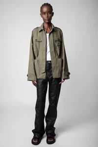 Zadig&Voltaire Women's Pocket Embroidered Stylish Green Coat Xs - Picture 1 of 13