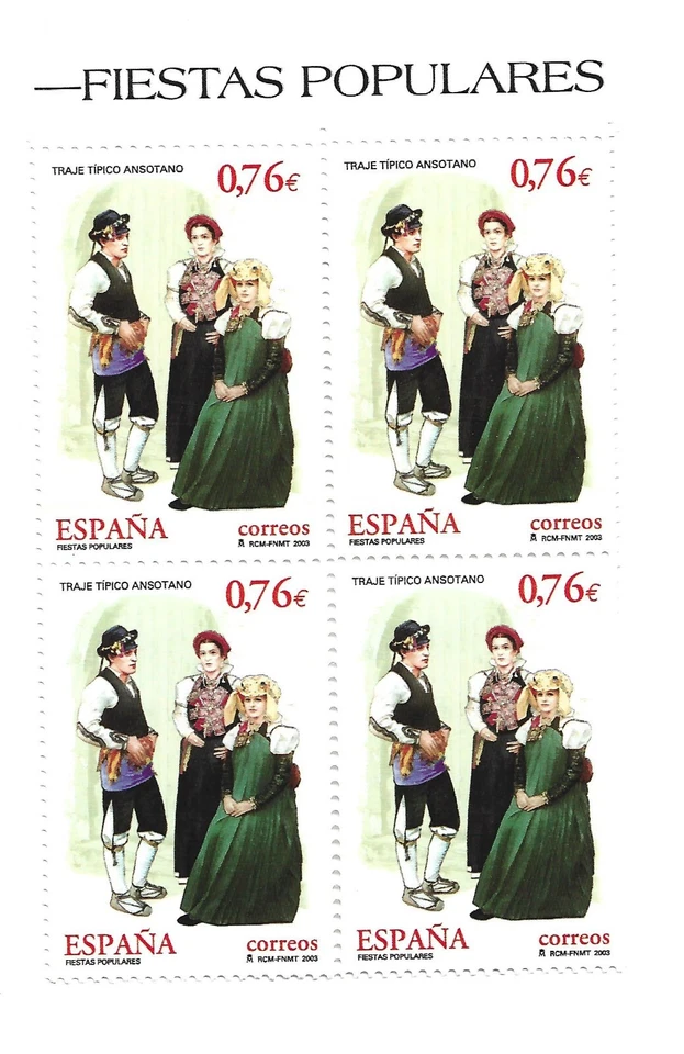 ESPAÑA. Año: 2003. FIESTAS POPULARES. BLOQUE DE 4. NUEVO ( MNH ). BORDE DE HOJA - Imagen 1 de 1
