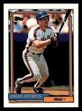 1992 Topps Gregg Jefferies New York Mets #707 Centered Mint