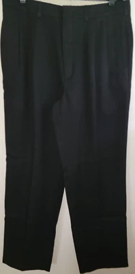 John Henry Du Pont Teflon Black Pleated Suit Dress Pants Mens Size 34x30 - Image 1 of 4
