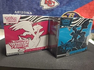 Pokemon Black Bolt and White Flare Elite Trainer Box ETB Set of 2 - Picture 1 of 4