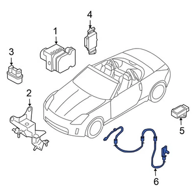 For Nissan 350Z 2003-2009 Nissan 47911AL50A Front Left ABS Wheel Speed Sensor Foto 1 de 4