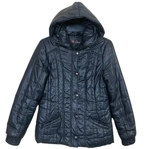 GUESS HOODIE BLACK JACKET SIZE M LONG SLEEVES ZIPPER CLOSURE - Picture 1 of 11