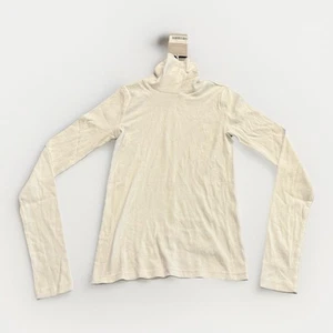 Camisa Everlane Mujer Blanca The Pima Micro-Rib Cuello Alto Manga Larga XS NUEVA CON ETIQUETAS - Imagen 1 de 10