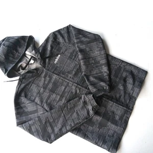 ADIDAS Dark Gray Digital Camo Full Zip Windbreaker Rain Jacket Youth XL - Picture 1 of 11