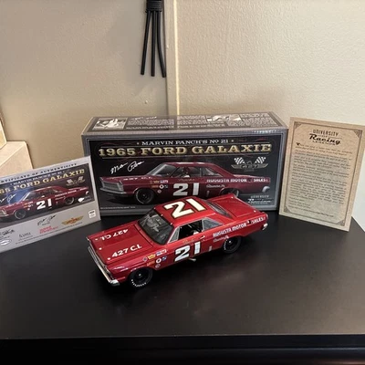 MARVIN PANCH AUTOGRAPHED 1965 URL FORD GALAXIE AUGUSTA MOTOR DIECAST W/COA &CARD - Image 1 of 4