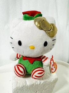 Ty HELLO KITTY Christmas Elf Hat 6" Stuffed Plush New - Picture 1 of 9