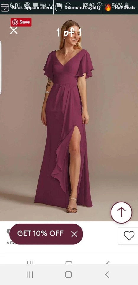 Vestido de dama de honor David vino de novia Foto 1 de 1