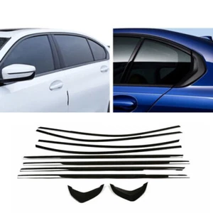 Para BMW Serie 3 G20 2019-2023 ventanas de acero negro tira umbral cubierta de moldeo - Imagen 1 de 9