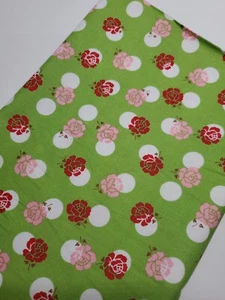 Lori Holt Fabric Sew Cherry Moda Green Dots Sew Quilt Vintage Craft FAT QUARTER  - Picture 1 of 1